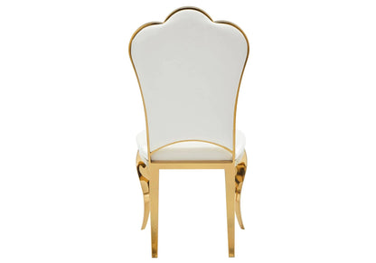 Lot de 4 chaises baroques médaillon blanc et doré | Nexa