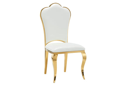 Lot de 4 chaises baroques médaillon blanc et doré | Nexa