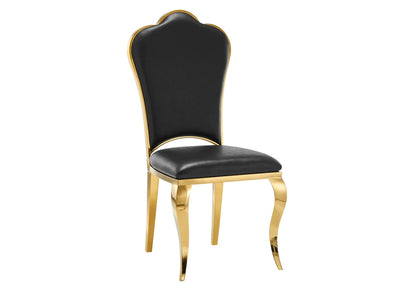 Lot de 4 chaises baroques médaillon noir et doré | Nexa