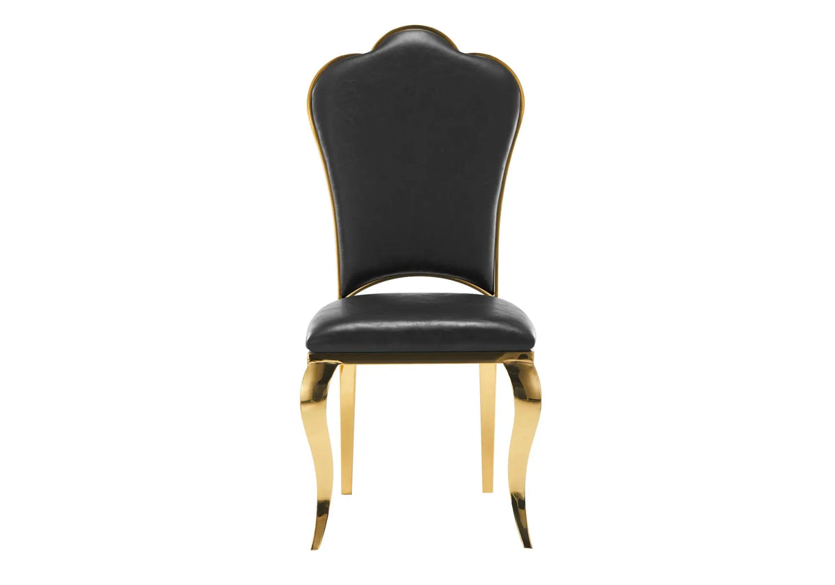 Lot de 4 chaises baroques médaillon noir et doré | Nexa