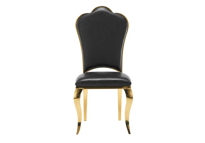 Lot de 4 chaises baroques médaillon noir et doré | Nexa