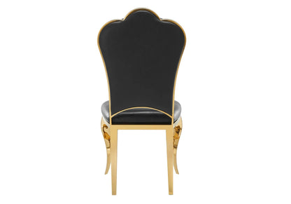 Lot de 4 chaises baroques médaillon noir et doré | Nexa