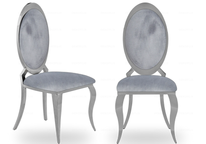Lot de 4 chaises médaillon gris et argent | Novex