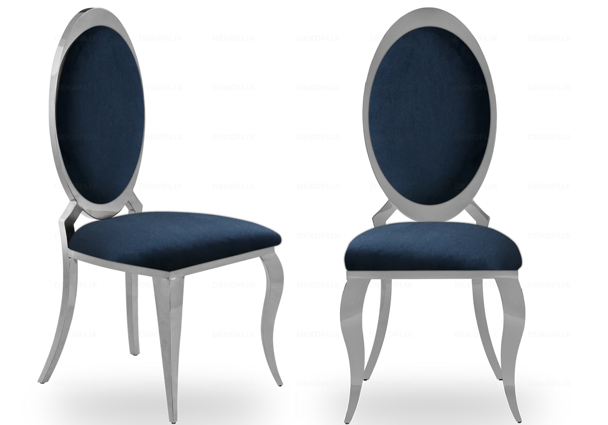 Lot de 4 chaises médaillon noir et argent | Novex