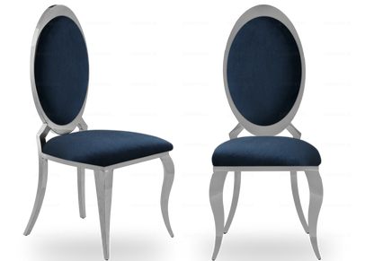Lot de 4 chaises médaillon noir et argent | Novex
