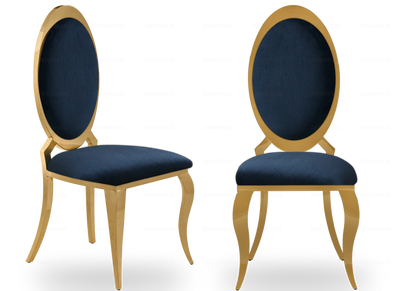 Lot de 4 chaises médaillon en noir et doré | Novex