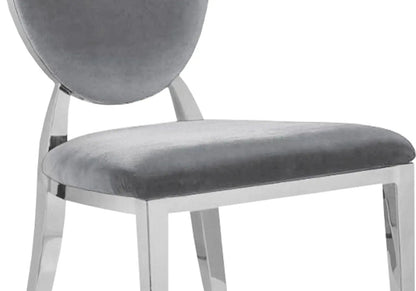 Lot de 4 chaises médaillon en gris et argent | Iris