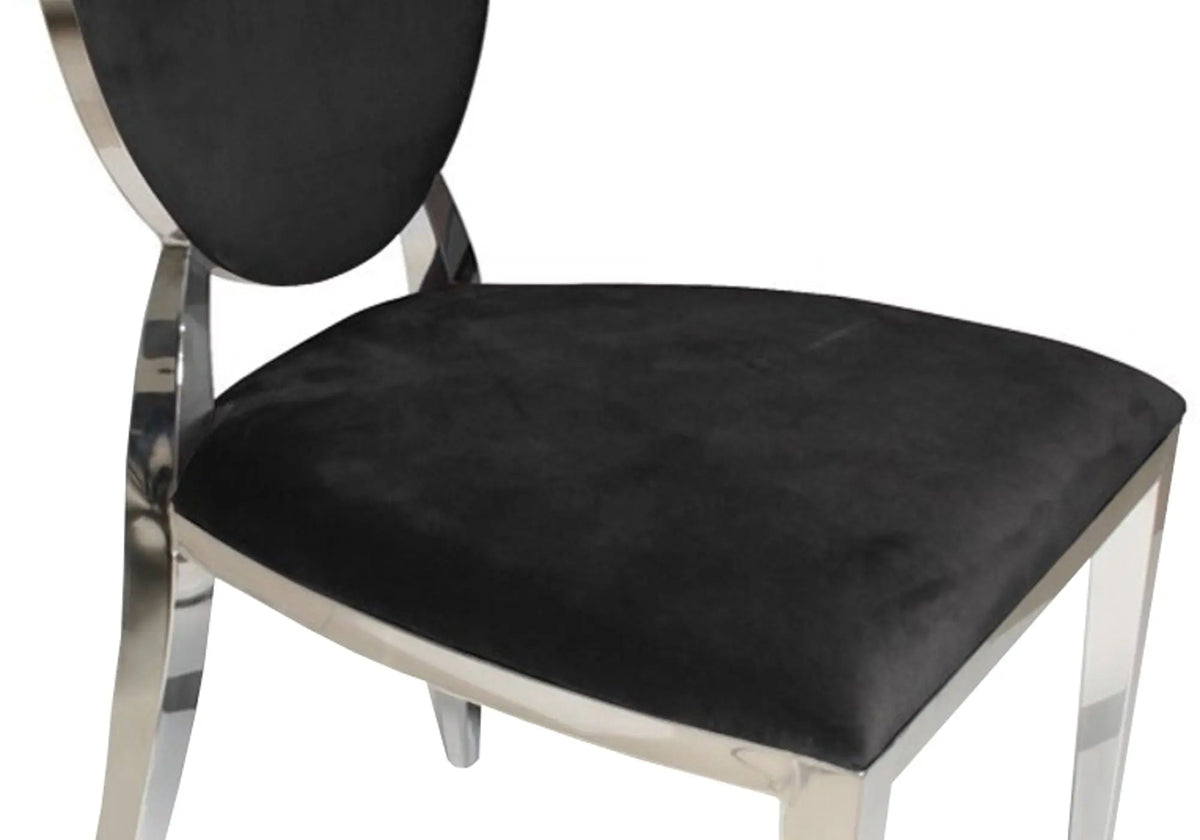 Lot de 4 chaises médaillon noir et argent | Iris