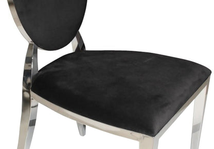 Lot de 4 chaises médaillon noir et argent | Iris