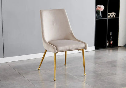 Lot de 4 chaises en taupe pieds dorés | Velox