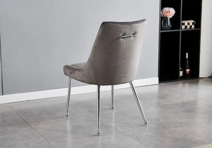 Lot de 4 chaises en gris et pieds argentés | Velox