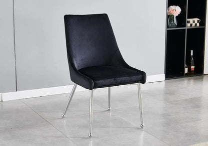 Lot de 4 chaises en noir pieds argentés | Velox