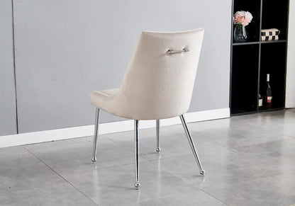 Lot de 4 chaises taupe à pieds argentés | Velox