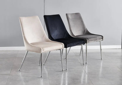 Lot de 4 chaises taupe à pieds argentés | Velox