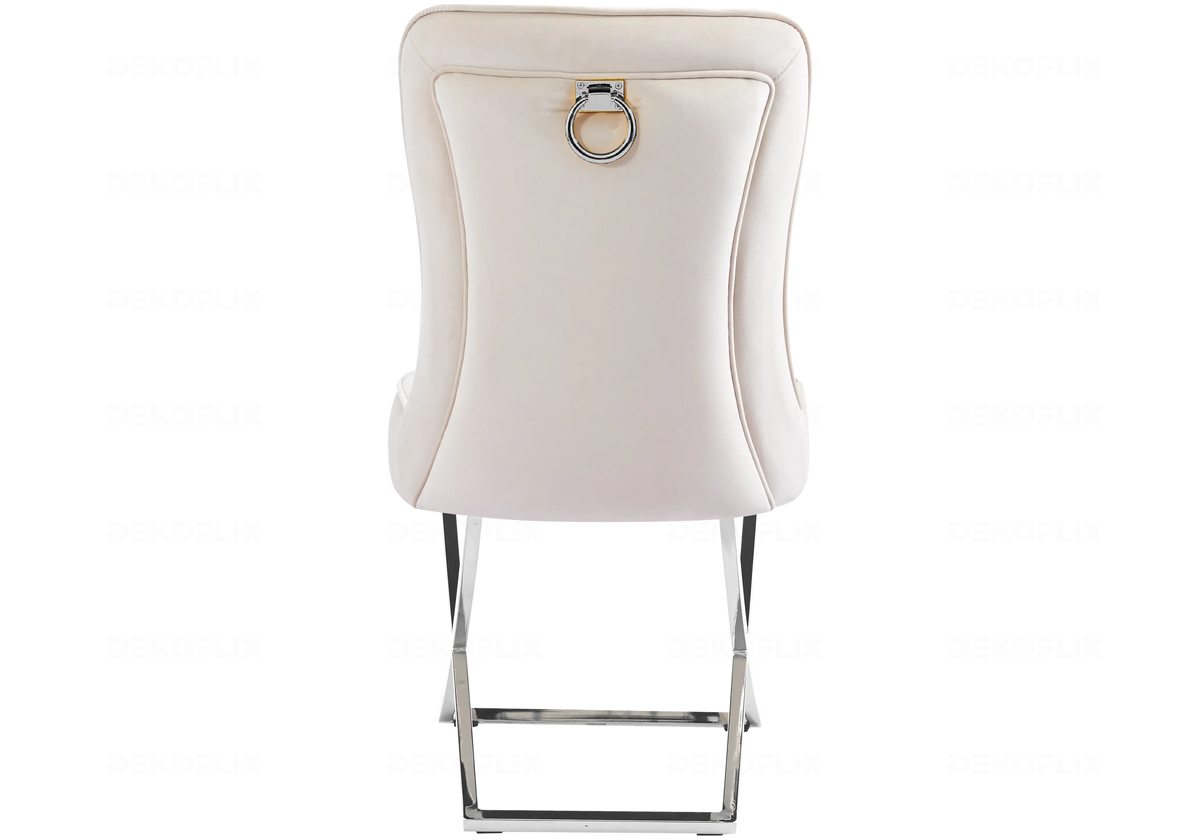 Lot de 2 chaises en beige avec anneau | Zenix