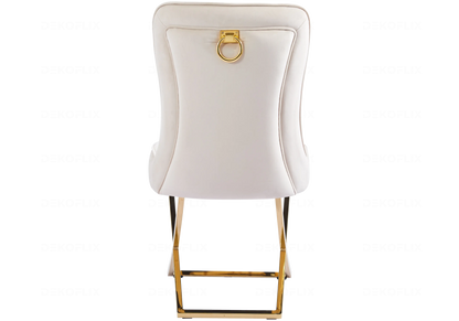 Lot de 2 chaises en beige doré avec anneau | Zenix