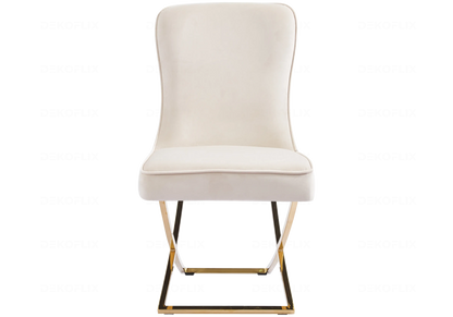 Lot de 2 chaises en beige doré avec anneau | Zenix