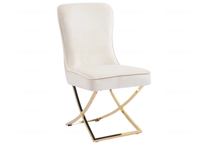 Lot de 2 chaises en beige doré avec anneau | Zenix
