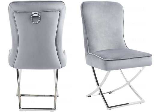 Chaises en gris argenté avec anneau | Zenix