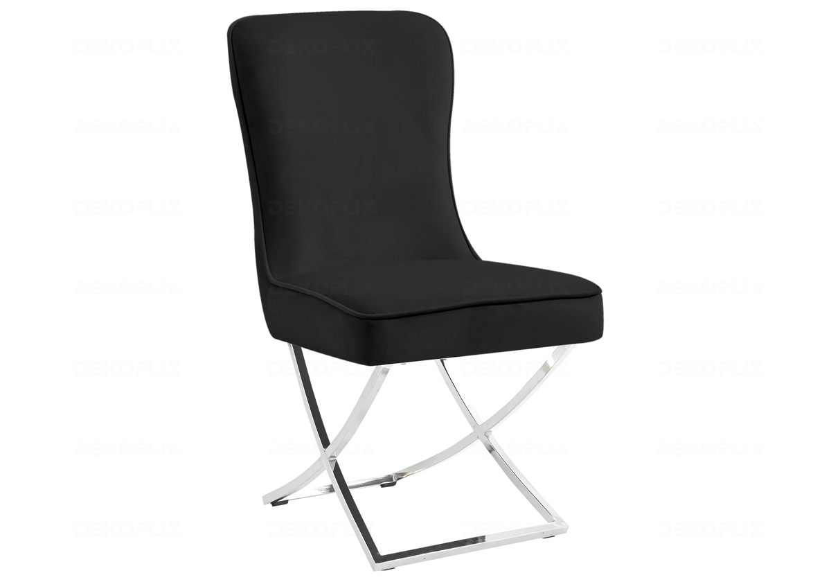 Chaises noir et argenté avec anneau x2 | Zenix