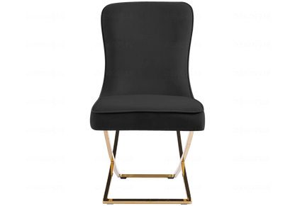 Chaises noir avec anneau et pieds dorés | Zenix
