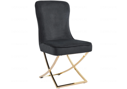 Chaises noir avec anneau et pieds dorés | Zenix