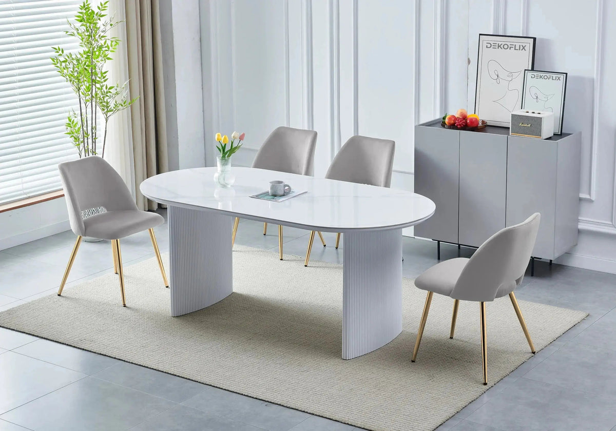 Lot de 4 chaises de salle à manger en taupe | Vexta