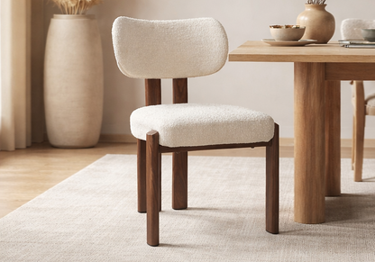 Ensemble table noyer et 4 chaises japandi | Zalor