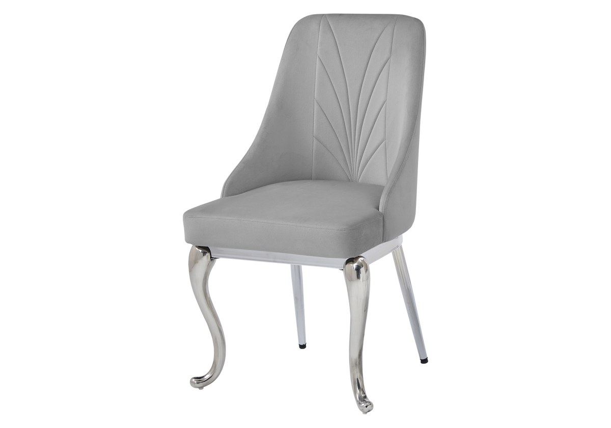 Chaises baroques gris avec anneau argenté | Zenix