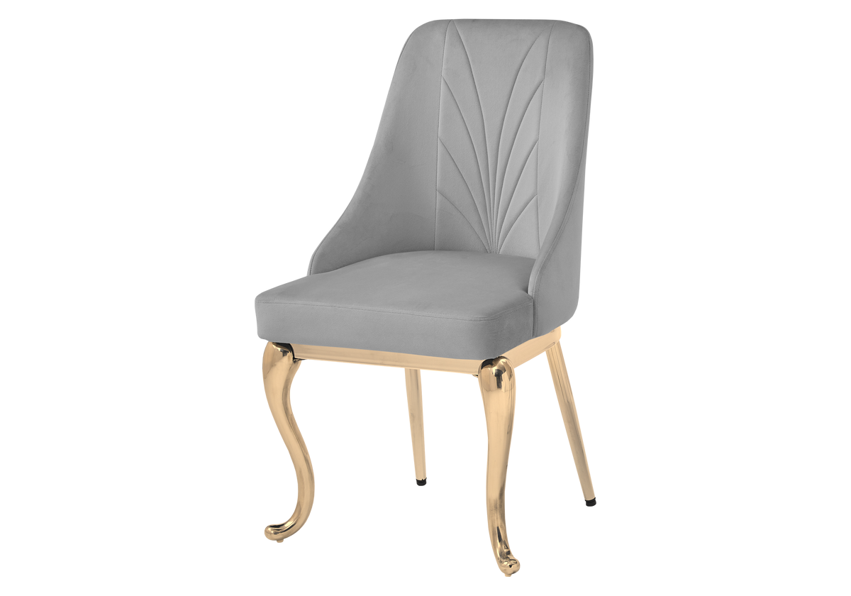 Lot de 2 chaises baroques en gris et doré | Zenix