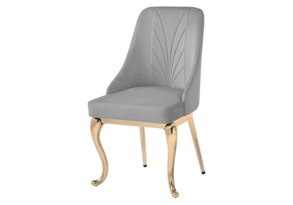 Lot de 2 chaises baroques en gris et doré | Zenix