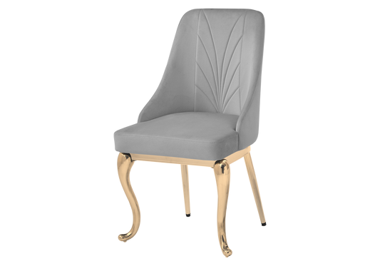 Lot de 2 chaises baroques en gris et doré | Zenix
