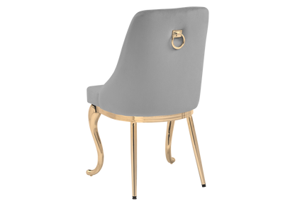 Lot de 2 chaises baroques en gris et doré | Zenix