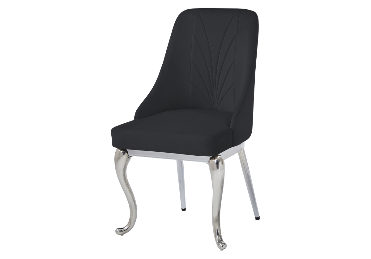 Chaises baroques en noir et anneau argenté | Zenix
