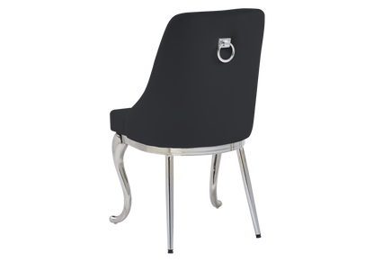 Chaises baroques en noir et anneau argenté | Zenix