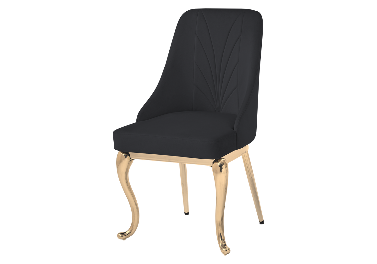 Lot de 2 chaises baroques noir anneau doré | Zenix