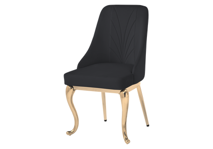 Lot de 2 chaises baroques noir anneau doré | Zenix