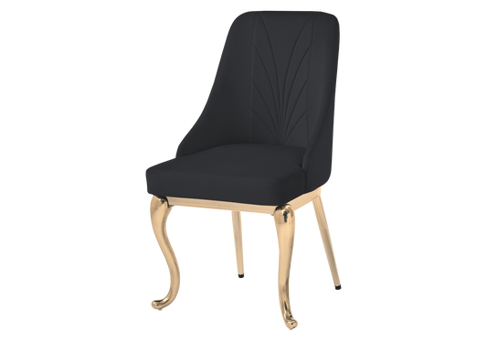 Lot de 2 chaises baroques noir anneau doré | Zenix