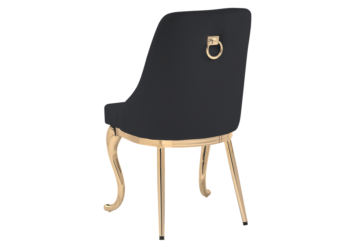 Lot de 2 chaises baroques noir anneau doré | Zenix
