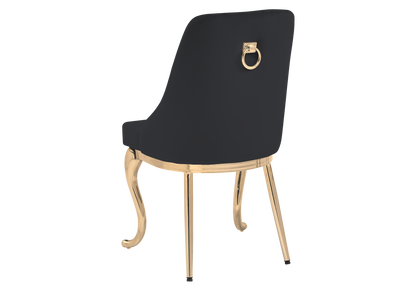Lot de 2 chaises baroques noir anneau doré | Zenix