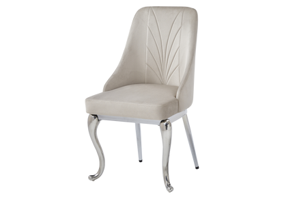 2 chaises baroques taupe anneau argenté | Zenix