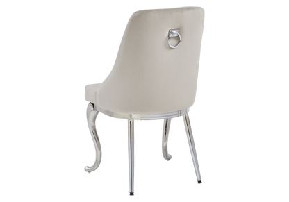 2 chaises baroques taupe anneau argenté | Zenix