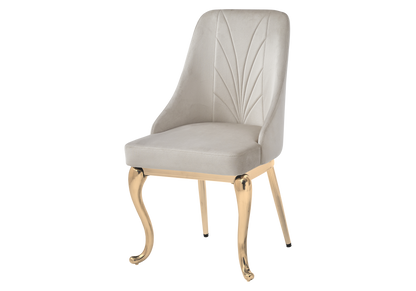 Lot de 2 chaises baroques taupe anneau doré | Zenix