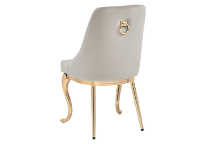 Lot de 2 chaises baroques taupe anneau doré | Zenix