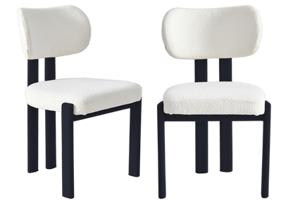 Lot de 4 chaises de salle à manger en bouclé noir | Zorix