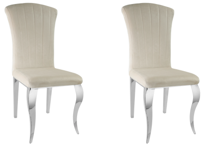 Lot de 6 chaises en beige et pieds argent | Zyra