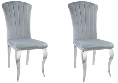 Lot de 6 chaises en gris et pieds argent | Zyra