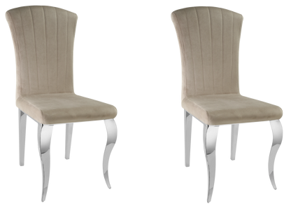 Lot de 6 chaises en taupe et pieds argent | Zyra