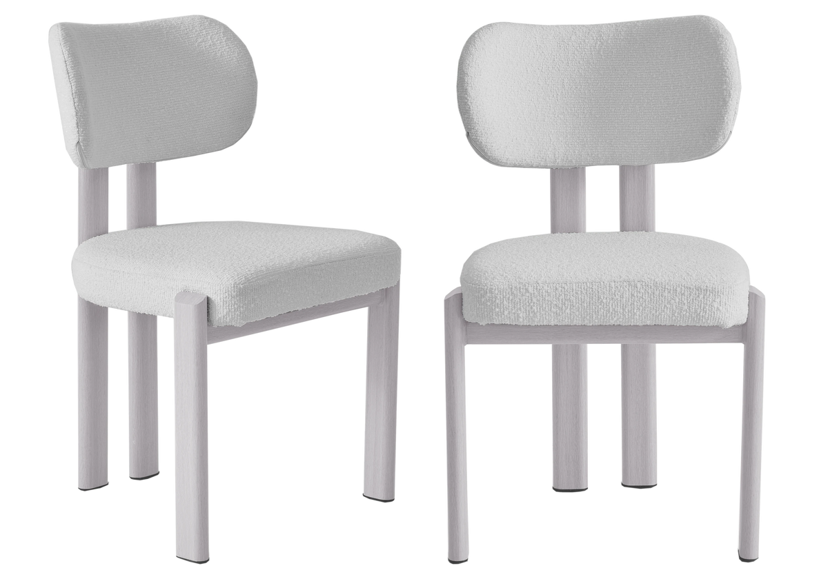 4 chaises de salle à manger bouclées et travertin | Zorix