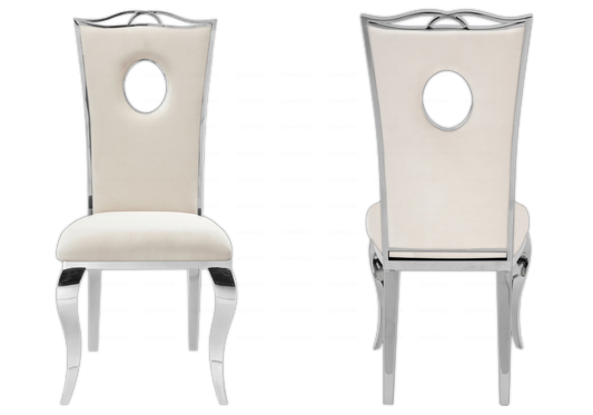Lot de 4 chaises médaillon baroque beige | Kivo